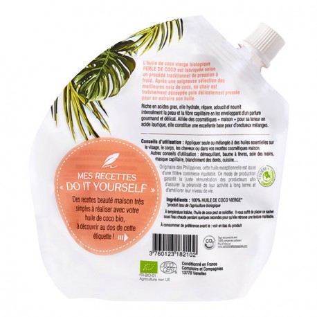 Huile Noix Coco bio - Pot 250 ml - Soins du corps, visage, de la peau, des  cheveux - Vigean