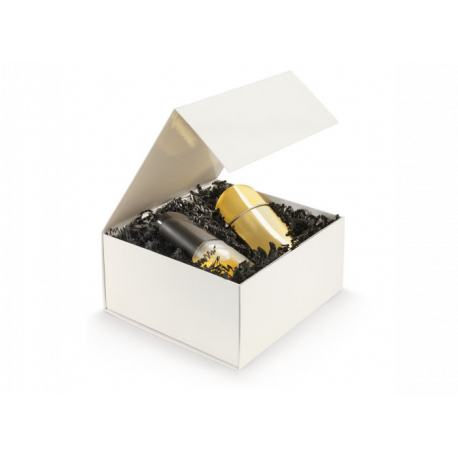 Boîte à cadeaux de luxe - rabat aimanté noir brillant