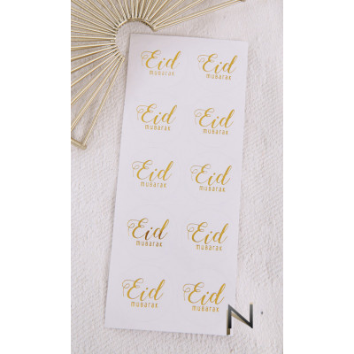 Stickers EID MUBARAK doré x10