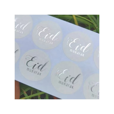 Stickers EID MUBARAK argenté x10