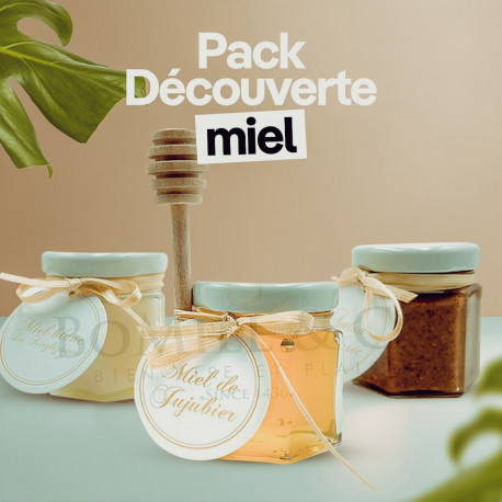 Mini pack découverte Miel de Jujubier, Miel Blanc, Amlou x3 pots
