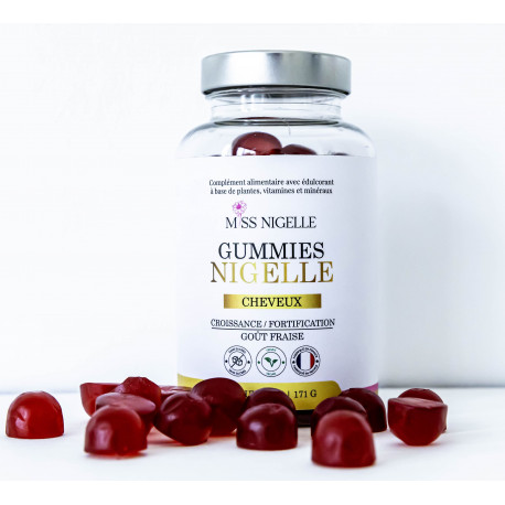 Gummies cheveux Miss Nigelle goût fraise - 60 bonbons