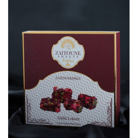 Turkish Delight Raha Lokum with Rose Zaytoune - 250g