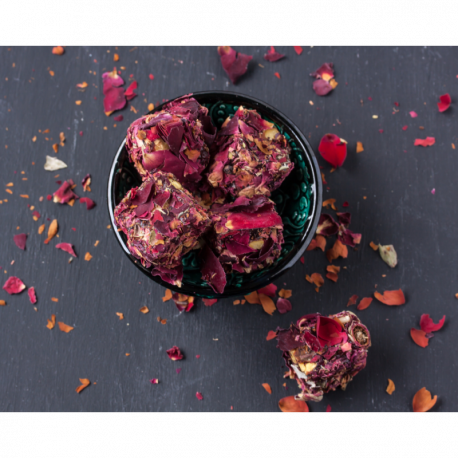 Raha Loukoum con rosa y pistachos de Antep | BioMiel&Co