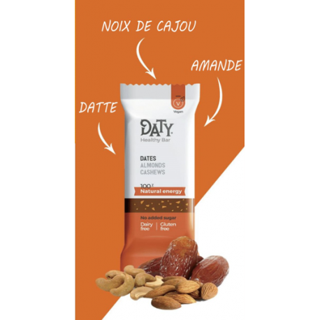 Natural energy bar with dates, almonds and cashew nuts - 47g