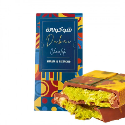 Tablette de chocolat Dubaï pistaches Kunafa  – 200g